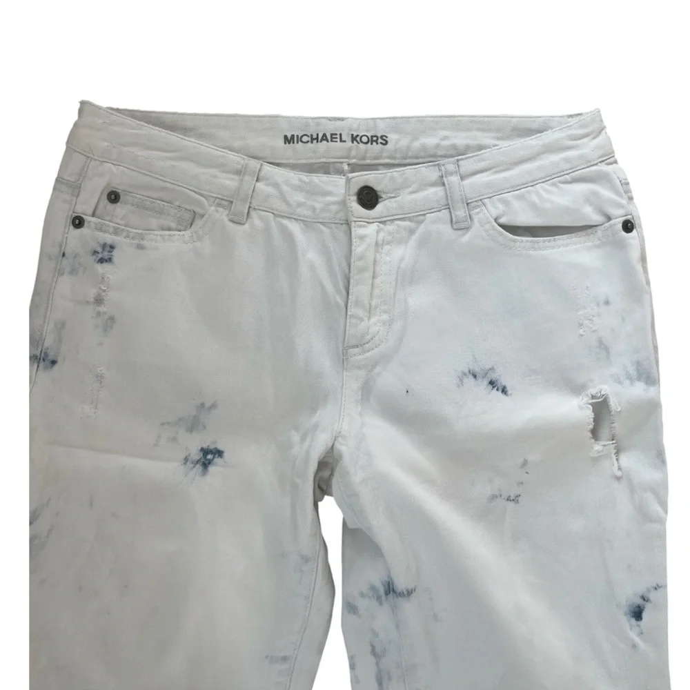 Michael Kors Bleached & Distressed Low Rise Jeans